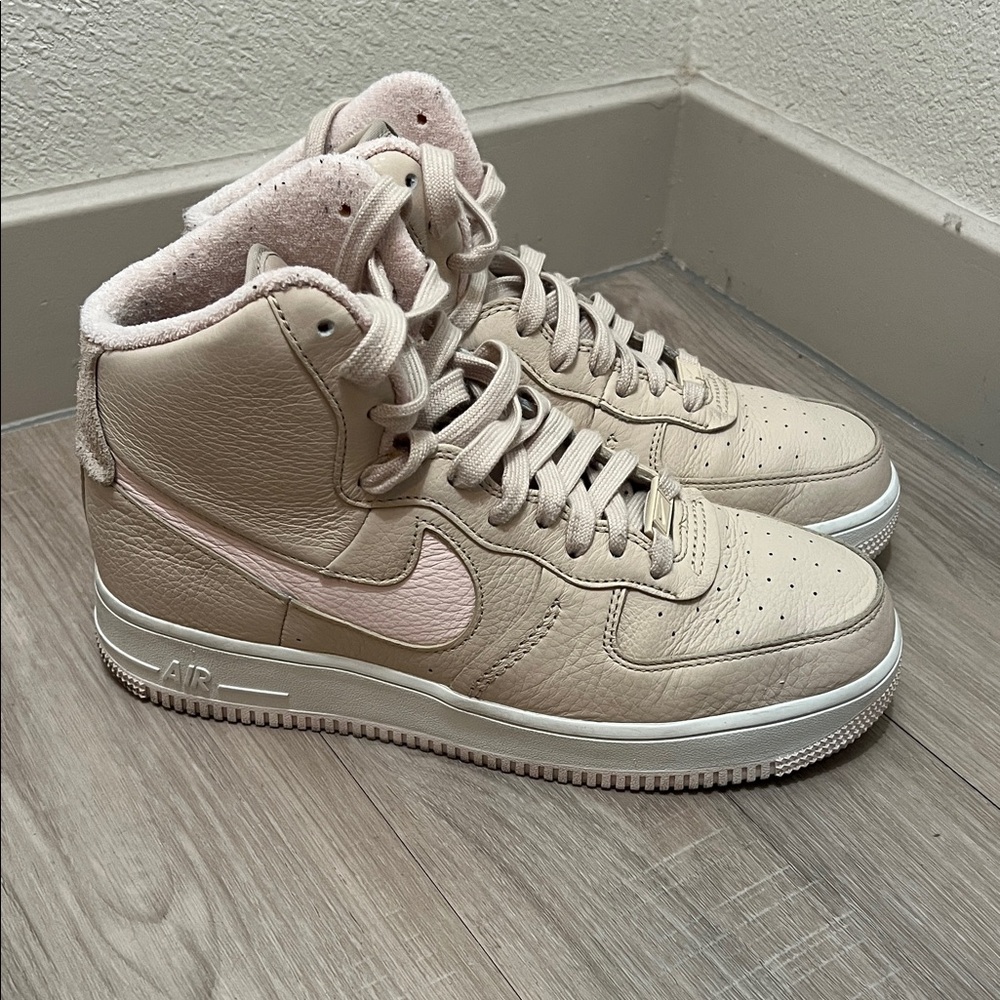 Nike Women's Sneakers - Light Brown and Soft Pink